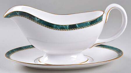 Medici Green Gravy Boat & Underplate