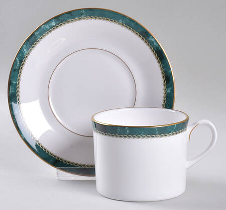 Medici Green Flat Cup & Saucer Set