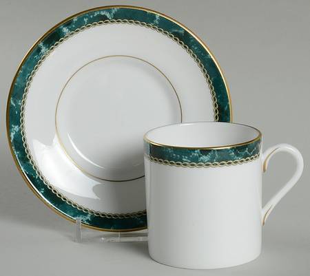 Medici Green Flat Demitasse Cup & Saucer Set