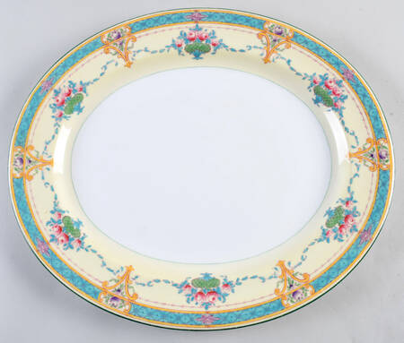 Melba Cream Rim 15" Oval Serving Platter