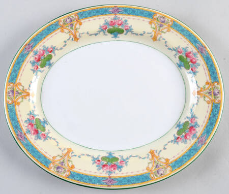 Melba Cream Rim 11" Oval Serving Platter