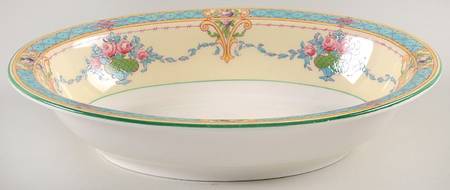 Melba Cream Rim 10" Oval Vegetable Bowl