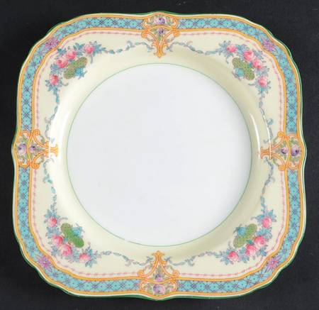 Melba Cream Rim Square Salad Plate