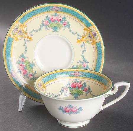 Melba Cream Rim Footed Cup & Saucer Set