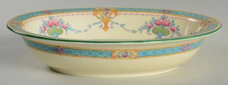 Melba Cream Rim 9" Oval Vegetable Bowl