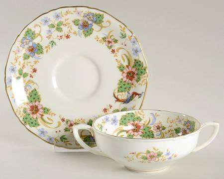 Melrose Flat Cream Soup Bowl & Saucer Set