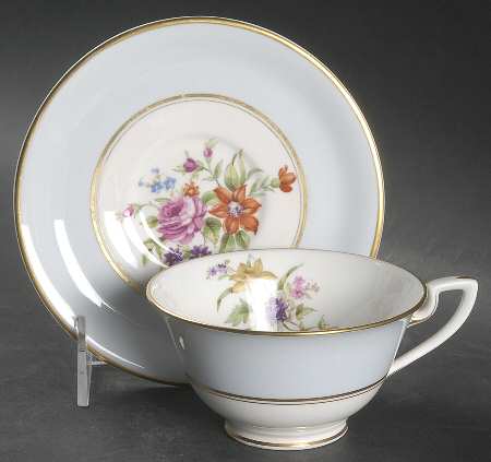 Miranda Blue Footed Cup & Saucer Set