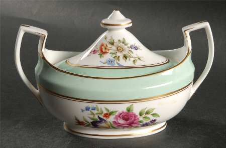Miranda Light Green Sugar Bowl & Lid