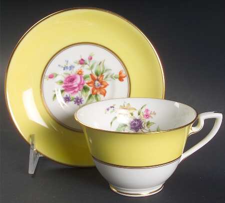 Miranda Yellow Footed Cup & Saucer Set