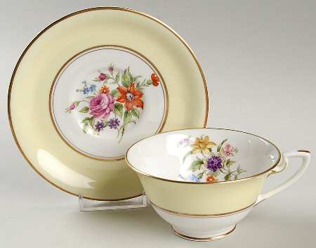 Miranda Yellow Footed Cup & Saucer Set