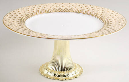 Monte Carlo Ivory Cake Stand with 4"-5" Metal Pedestal  Hc