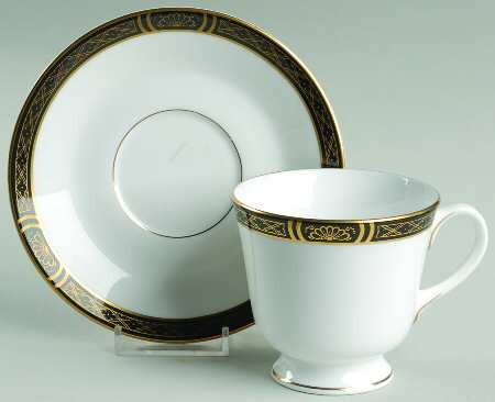 Mountbatten Black Footed Cup & Saucer Set