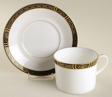 Mountbatten Black Flat Cup & Saucer Set