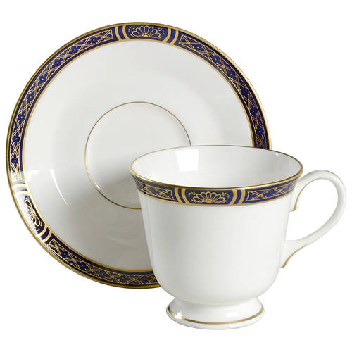 Mountbatten Cobalt Blue (Gold Trim) Footed Cup & Saucer Set