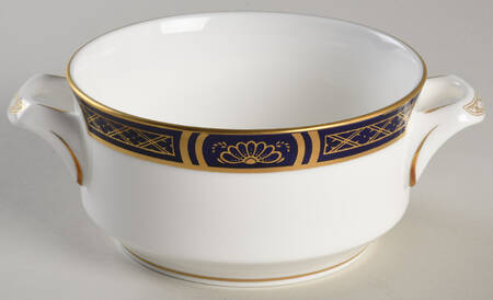 Mountbatten Cobalt Blue (Gold Trim) Flat Cream Soup Bowl