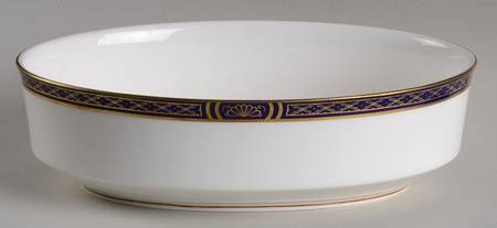 Mountbatten Cobalt Blue (Gold Trim) 8" Oval Vegetable Bowl