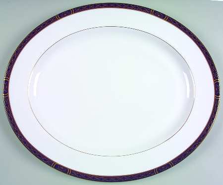 Mountbatten Cobalt Blue (Gold Trim) 15" Oval Serving Platter