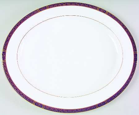 Mountbatten Cobalt Blue (Gold Trim) 16" Oval Serving Platter
