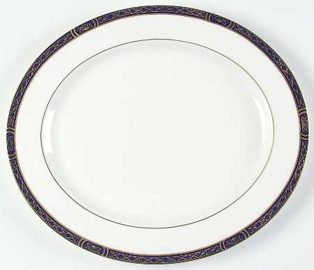 Mountbatten Cobalt Blue (Gold Trim) 13" Oval Serving Platter