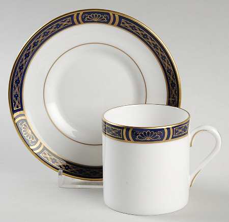 Mountbatten Cobalt Blue (Gold Trim) Footed Demitasse Cup & Saucer Set