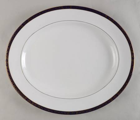 Mountbatten Cobalt Blue (Gold Trim) 17" Oval Serving Platter