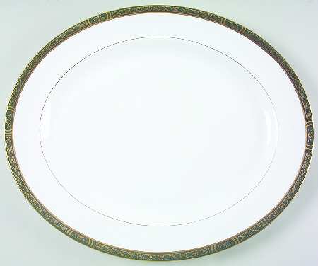 Mountbatten Green 15" Oval Serving Platter