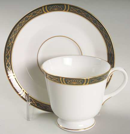 Mountbatten Green Footed Cup & Saucer Set