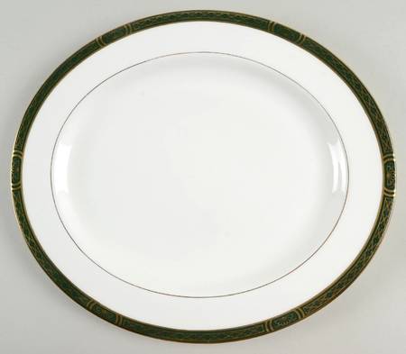 Mountbatten Green 13" Oval Serving Platter