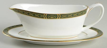 Mountbatten Green Gravy Boat & Underplate
