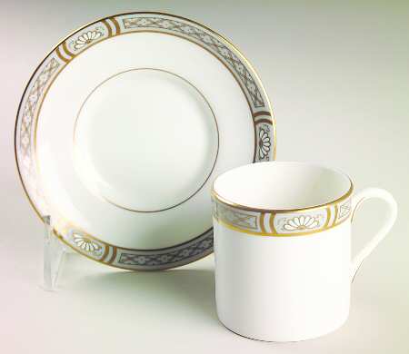 Mountbatten Grey Flat Demitasse Cup & Saucer Set