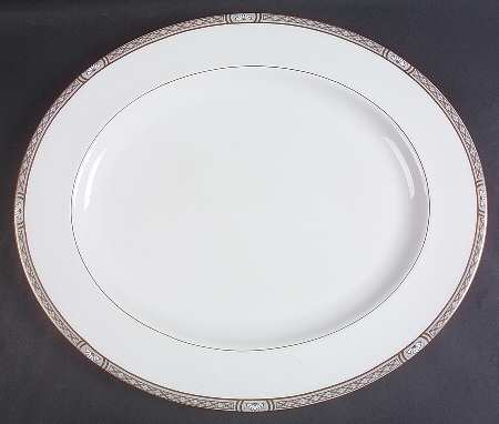 Mountbatten Grey 17" Oval Serving Platter by Royal Worcester