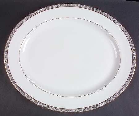 Mountbatten Grey 15" Oval Serving Platter by Royal Worcester