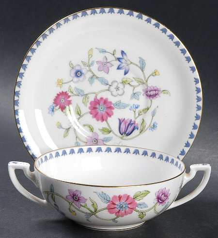 Patricia Flat Cream Soup Bowl & Saucer Set