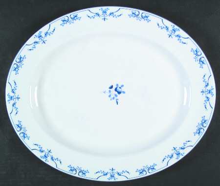 Petite Fleur Blue (Smooth) 15" Oval Serving Platter