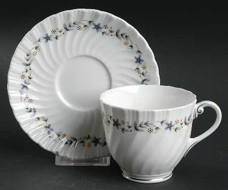 Petite Fleur (Swirl) Footed Cup & Saucer Set