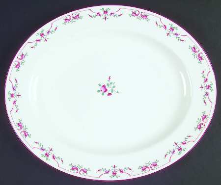 Petite Fleur Pink (Smooth) 15" Oval Serving Platter