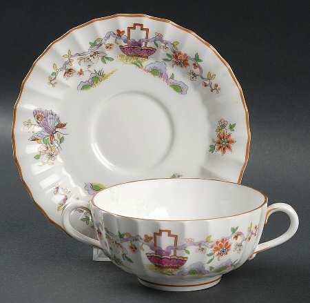 Pekin Footed Cream Soup Bowl & Saucer Set