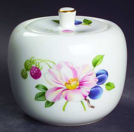 Pershore (Gold Trim) Sugar Bowl & Lid