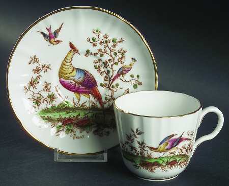 Pheasant Multicolor Flat Cup & Saucer Set