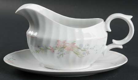 Pink Whisper Gravy Boat & Underplate