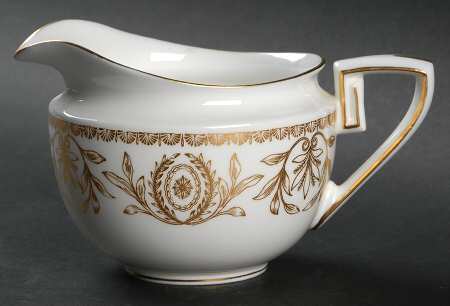 Pompadour Gold and White Creamer