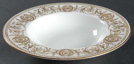 Pompadour Gold and White Rim Soup Bowl