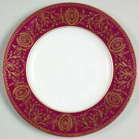 Pompadour Red and Gold Salad Plate