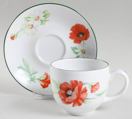 Poppies Flat Cup & Saucer Set