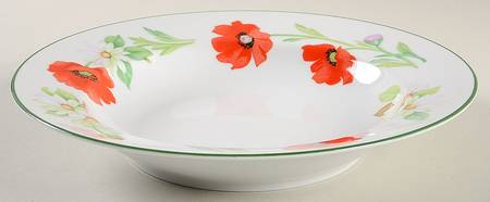 Poppies Large Rim Soup Bowl