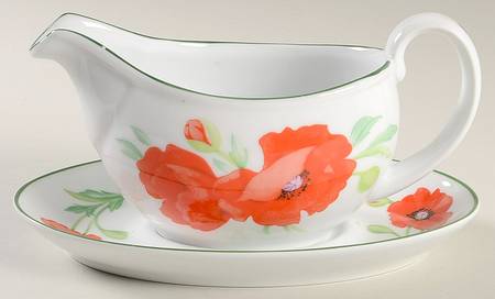 Poppies Gravy Boat & Underplate