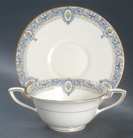 Portia Footed Cream Soup Bowl & Saucer Set