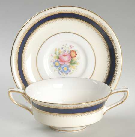 Princess Royal Footed Cream Soup Bowl & Saucer Set