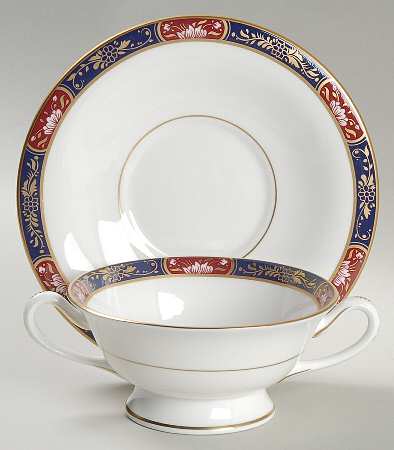 Prince Regent Footed Cream Soup Bowl & Saucer Set