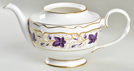 Purple Vine Teapot No Lid